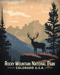 Rocky Mountain National Park - Elk Sihouette