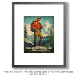 Rocky Mountain National Park - Vintage Hiker Art
