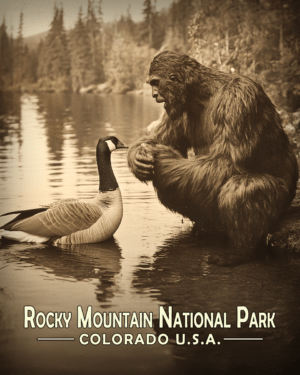 Rocky Mountain National Park - Bigfoot Talking to Canadian Goose