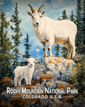 Rocky Mountain National Park - Mother and Baby Mountain Goat