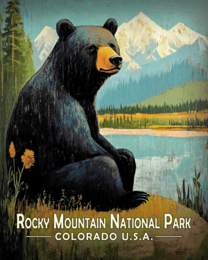 Rocky Mountain National Park - Vintage Black Bear