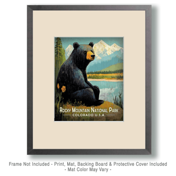 Rocky Mountain National Park - Vintage Black Bear Art