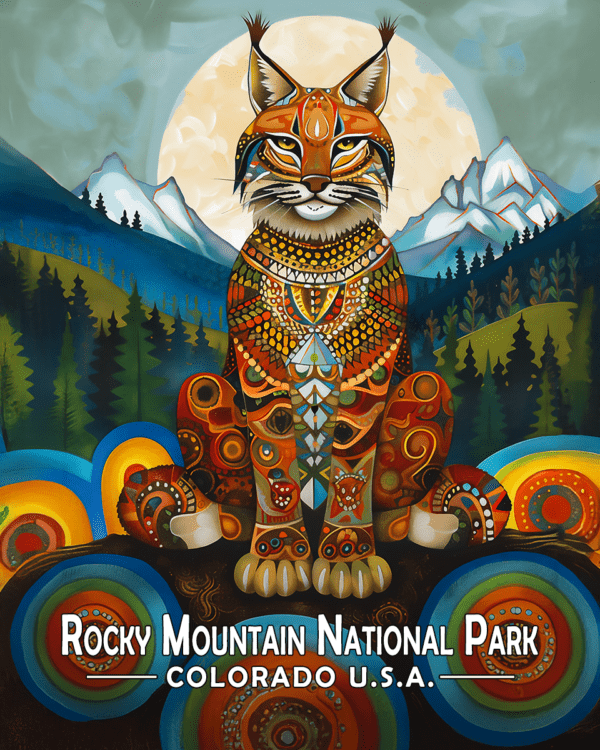 Rocky Mountain National Park - Stylized Bobcat