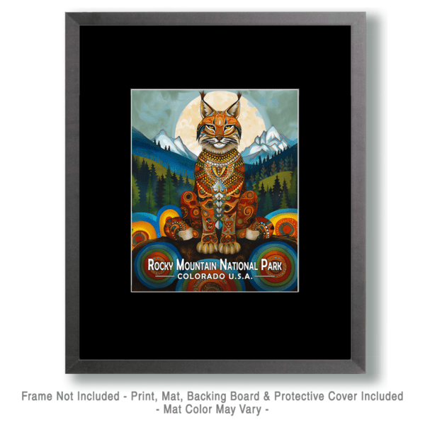 Rocky Mountain National Park - Stylized Bobcat Art