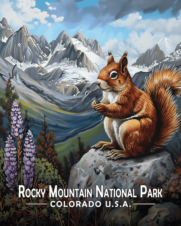 Rocky Mountain National Park - Squirrel and Lupine