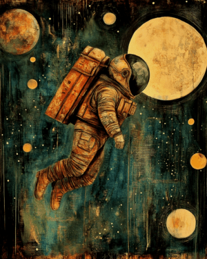 Retro Style Astronaut Art