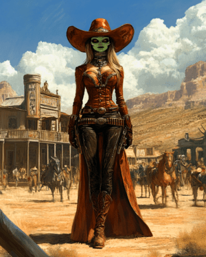 Alien Cowgirl Gunslinger