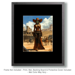 Alien Cowgirl Gunslinger Art