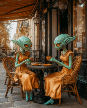 Aliens at a Cafe