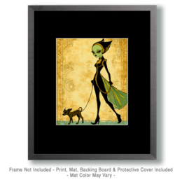 Alien Lady Walking Her Dog