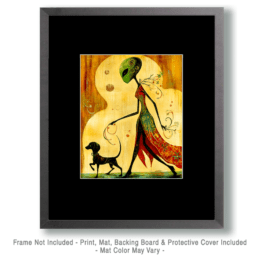 Alien Walking Her Dog Art