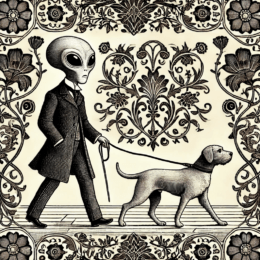 Nouveau Alien Walking Dog