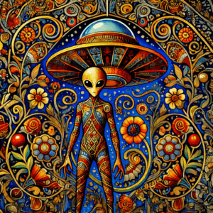 Nouveau Alien Under Spaceship