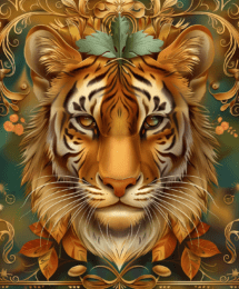 Tiger 2 Art Nouveau Art Print