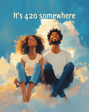 420 Somewhere Clouds art print