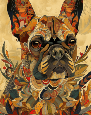 French Bulldog Art Nouveau