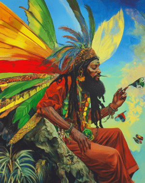 Rasta Fairy Chilling ART PRINT