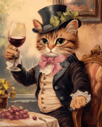 Gentleman Cat Giving a Toast