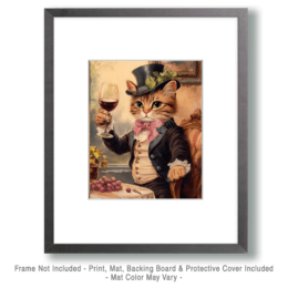 Gentleman Cat Giving a Toast Art