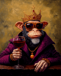 Monkey King with Glass of Vino