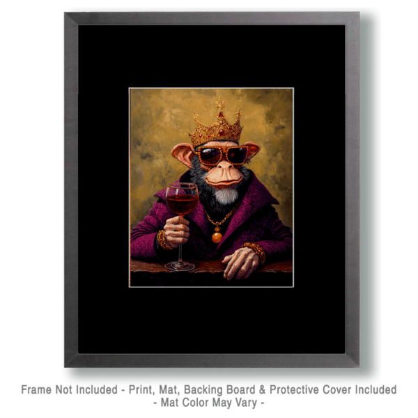 Monkey King with Glass of Vino Art