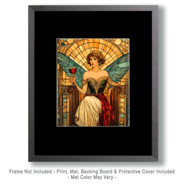 Nouveau Fairy with Glass of Vino Art