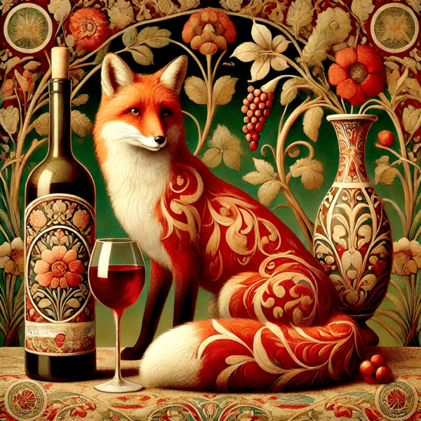 Nouveau Fox & Wine Still-Life