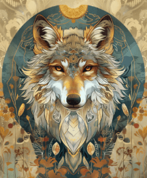 Wolf 1 Art Nouveau Art Print