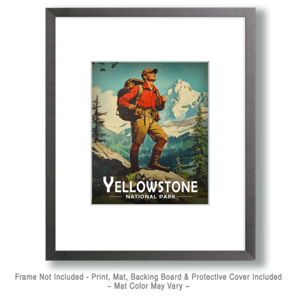 Yellowstone National Park - Vintage Hiker Art