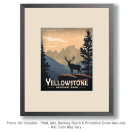 Yellowstone National Park - Elk Silhouette Art