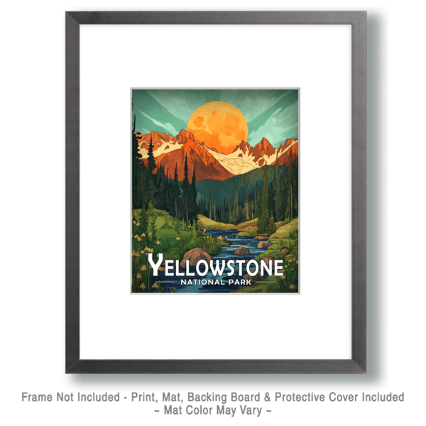 Yellowstone National Park - Mountain Sunrise Art