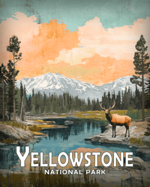 Yellowstone National Park - Vintage Travel Poster