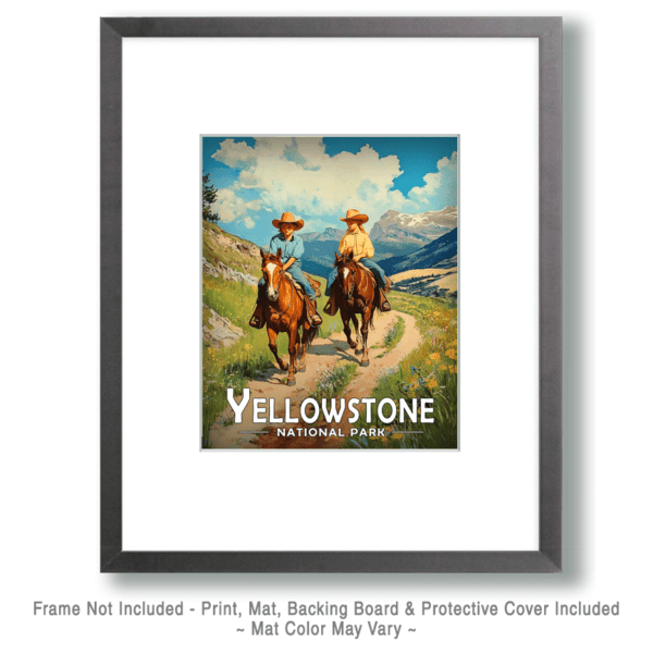 Yellowstone National Park - Two Young Horseback Riders Art