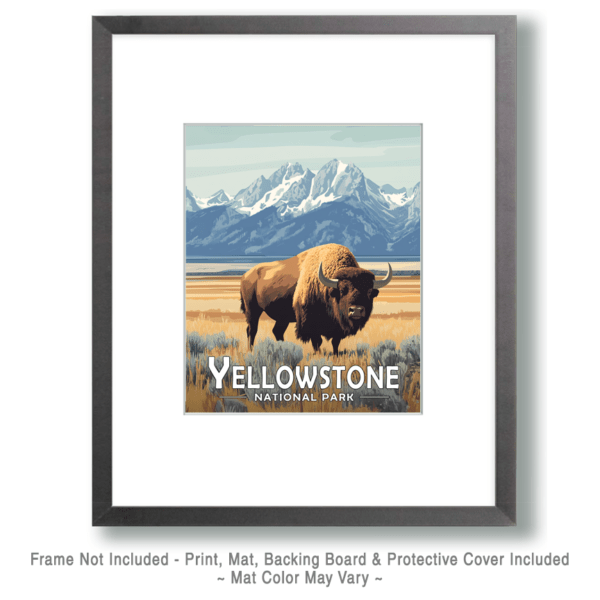 Yellowstone National Park - Lone Bison Art