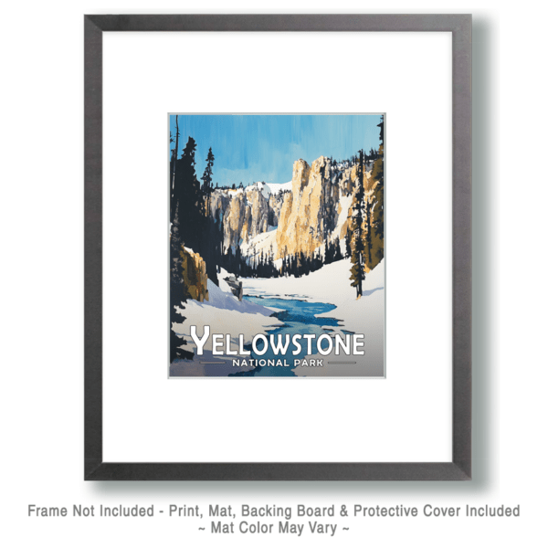 Yellowstone National Park - Snowy Cliffs Art