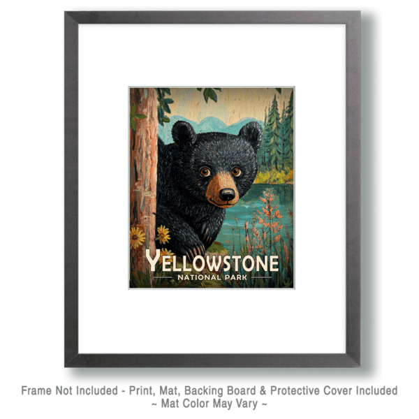 Yellowstone National Park - Peek-a-Boo Bear Art