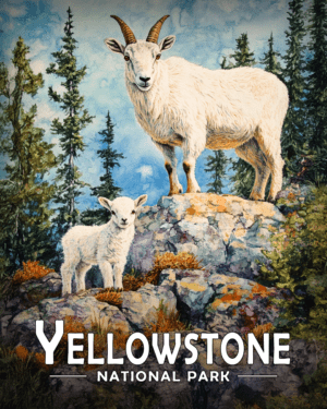 Yellowstone National Park - Mountain Goat and Baby