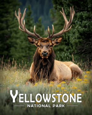 Yellowstone National Park - Relaxing Bull Elk