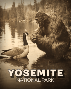 Yosemite National Park - Bigfoot Talking to a Canadian Goose