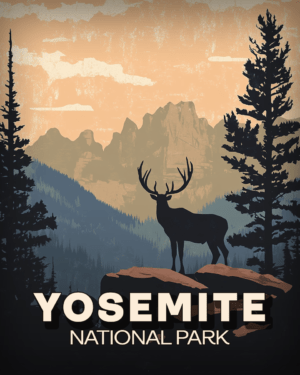 Yosemite National Park - Elk Silhouette