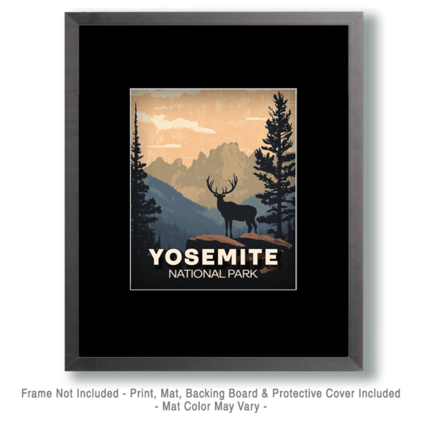 Yosemite National Park - Elk Silhouette Art