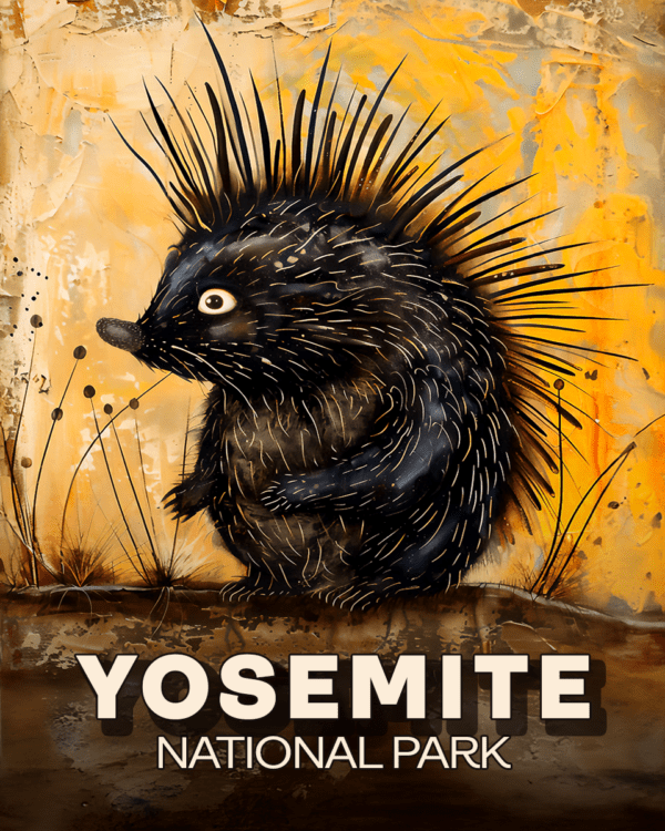 Yosemite National Park - Folk Art Porcupine