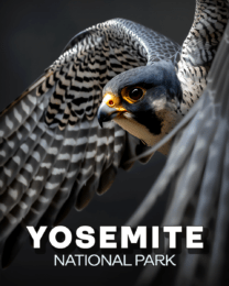 Yosemite National Park - Flying Peregrine Falcon