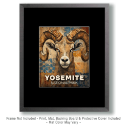 Yosemite National Park -Stylized Bighorn Ram Art