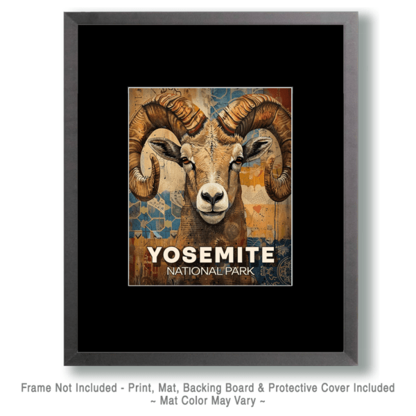 Yosemite National Park -Stylized Bighorn Ram Art