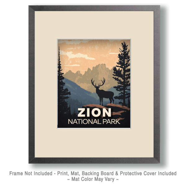 Zion National Park - Elk Silhouette Art