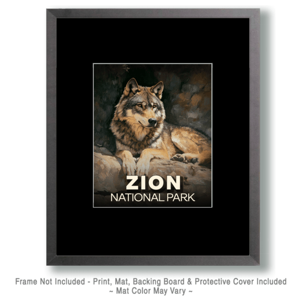 Zion National Park - Relaxing Wolf Art