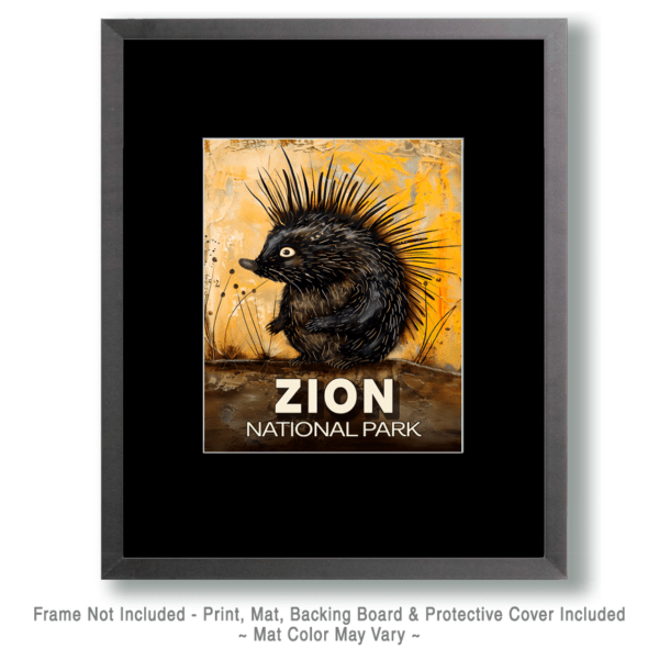 Zion National Park -Folk Art Porcupine Art