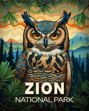 Zion National Park - Folk Art Owl