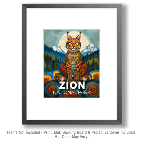 Zion National Park -Stylized Bobcat Art